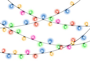 Noel ışıkları illüstrasyon vektör.