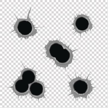 Bullet holes vector illustration. clipart