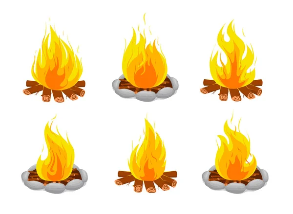 Płomienie ognia wektor ilustracji — Wektor stockowy