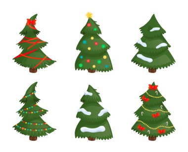 Noel ağaçları izole ayarlayın.