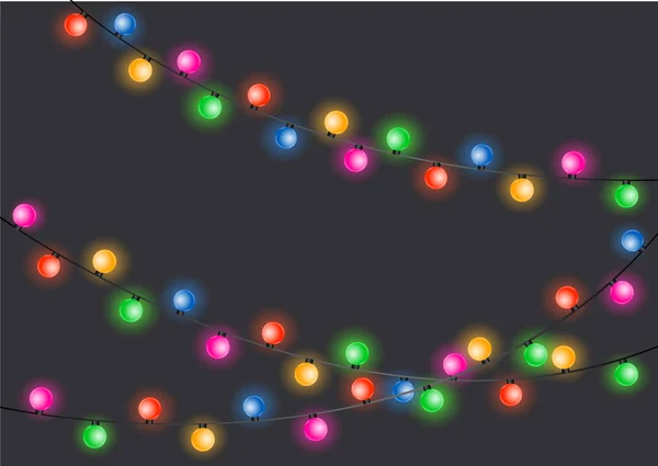 Χριστουγεννιάτικα φώτα διανυσματικά εικονογράφηση. — Διανυσματικό Αρχείο