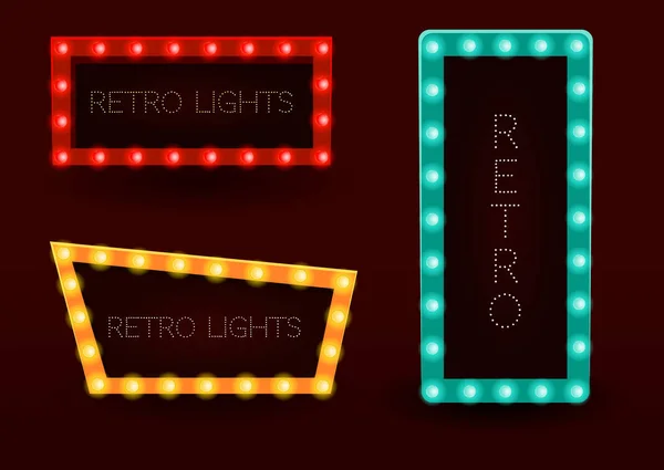 Retro glowing banners. — Stock Vector