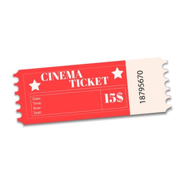 sinema bilet vektör çizim.