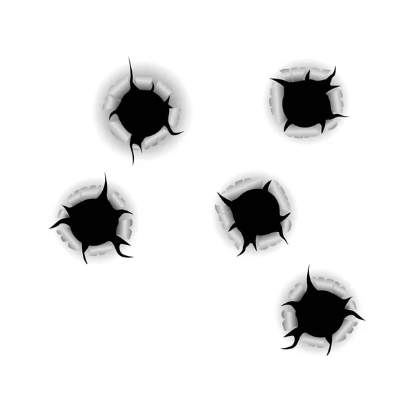 Bullet holes isolated — Stock Vector