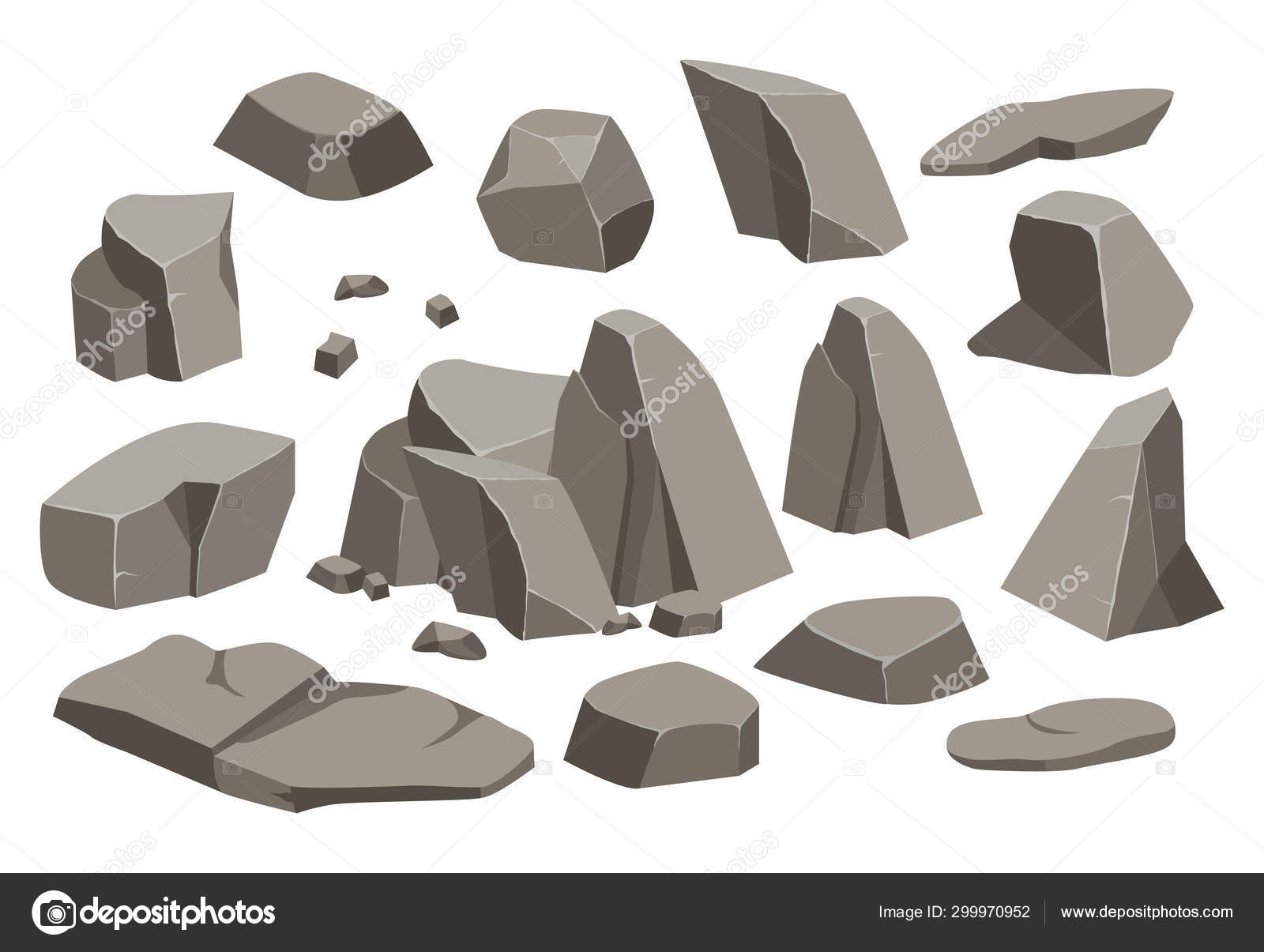 Rock stone big set cartoon. Stock Vector Image by ©KingVector #299970952 Rock stone big set cartoon. Stock Vector Image by ©KingVector #299970952