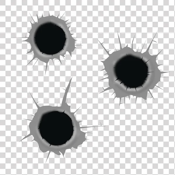 Agujeros de bala vector ilustración . — Archivo Imágenes Vectoriales