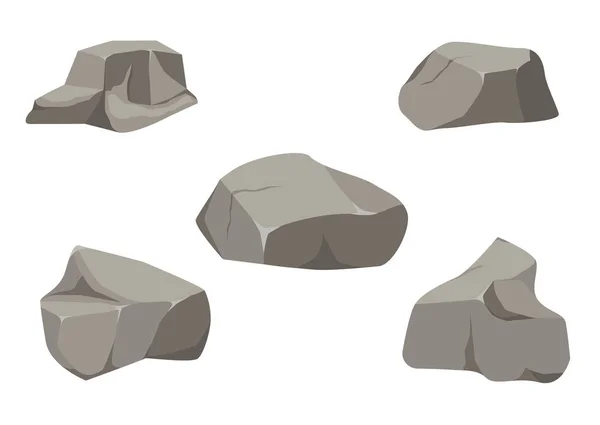 Rock stone sada kreslený. — Stockový vektor