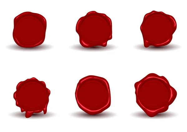 Cire rouge Collection de sceaux — Image vectorielle