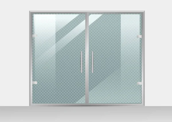 Porta de vidro isolada sobre fundo transparente . — Vetor de Stock