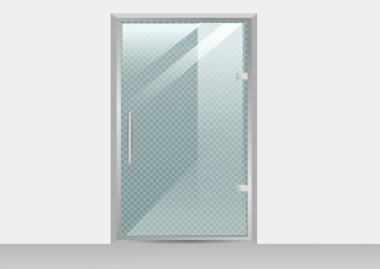 Şeffaf arka planda izole cam kapı.