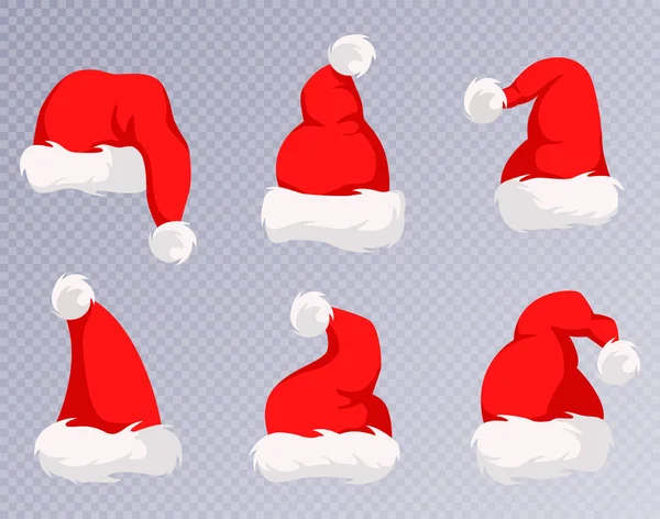 Christmas Santa Claus Hats — Stock Vector