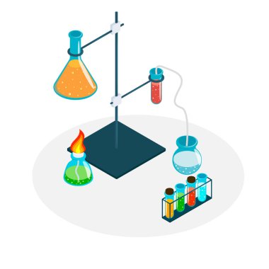 Bilim deneyleri için laboratuvar ekipmanları.
