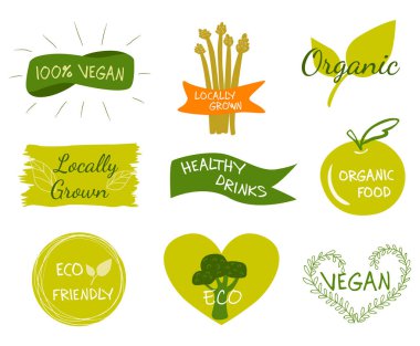 Vektör eco, organik, biyo logoları veya işaretleri.