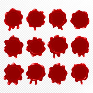 Kırmızı balmumu Seal Vektör İllüstrasyon eps 10.