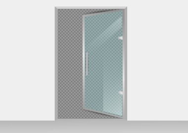Şeffaf arka planda izole cam kapı.
