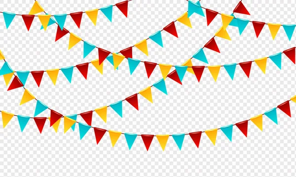 Carnival garland with flags. — Stock Vector