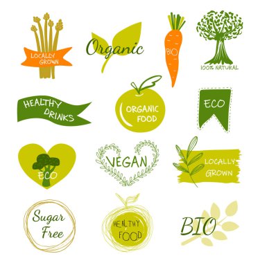 Vektör eco, organik, biyo logoları veya işaretleri.