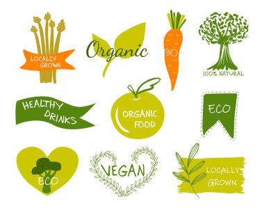 Vektör eco, organik, biyo logoları veya işaretleri.