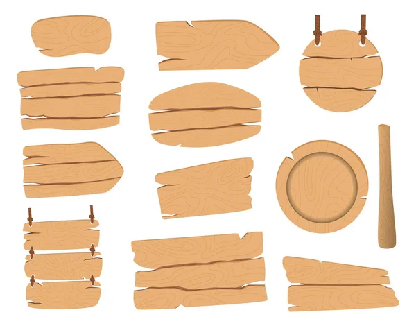 Ensemble de signes vectoriels en bois — Image vectorielle