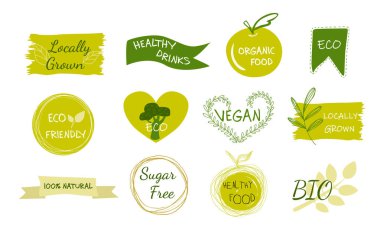 Vektör eco, organik, biyo logoları veya işaretleri.