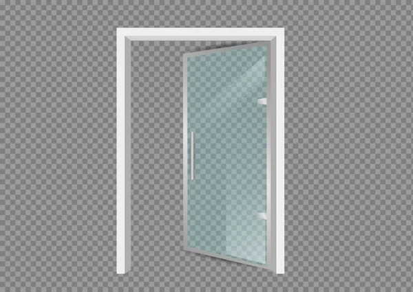 Glazen deur geïsoleerd op transparante achtergrond. — Stockvector