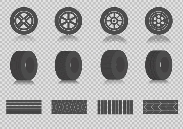 車の車輪アイコンテンプレート色編集可能 — ストックベクタ