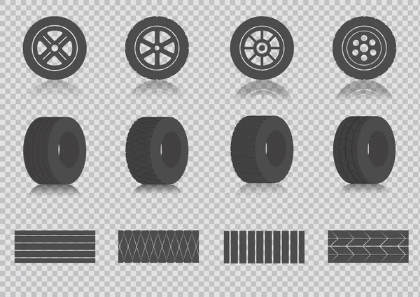 Rodas carro ícone modelo de cor editável —  Vetores de Stock