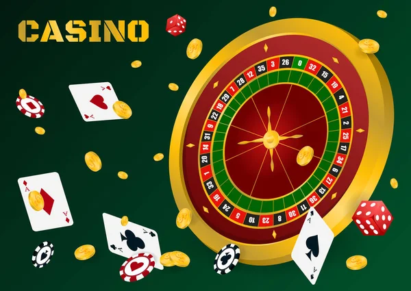 Casino rulet fişleri ile — Stok Vektör