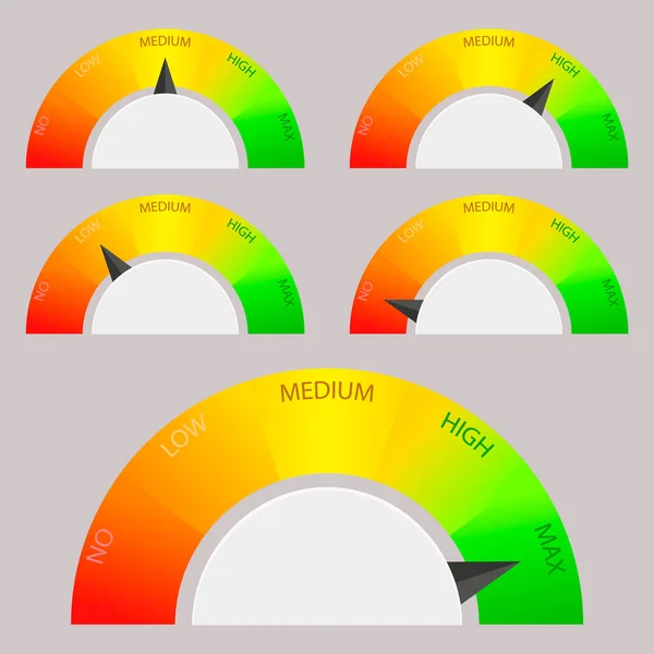 Business credit score indicators and gauges — Stock Vector