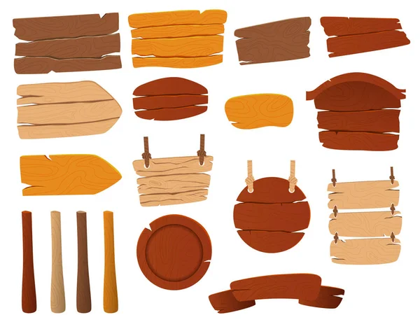 vektör ahşap işaretler kümesini