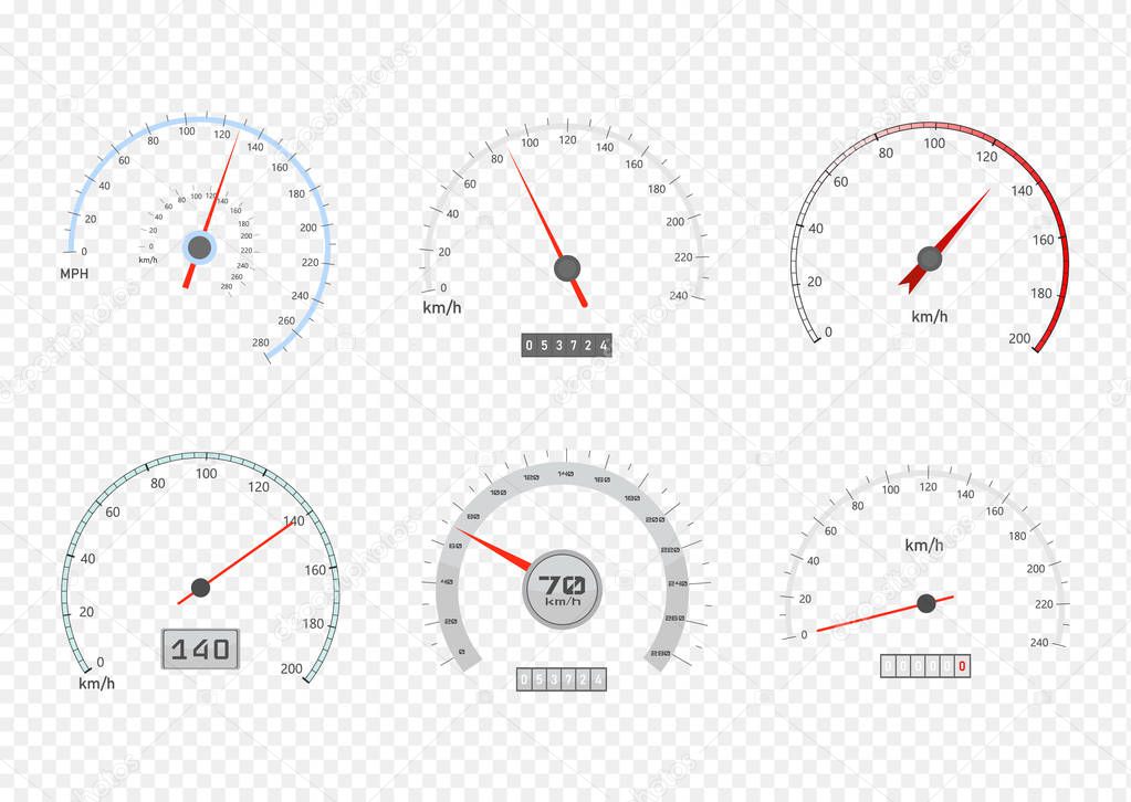 Speedometer and tachometer scales