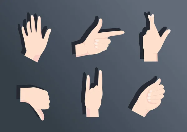 Des mains gestuelles. Main avec gestes de comptage — Image vectorielle