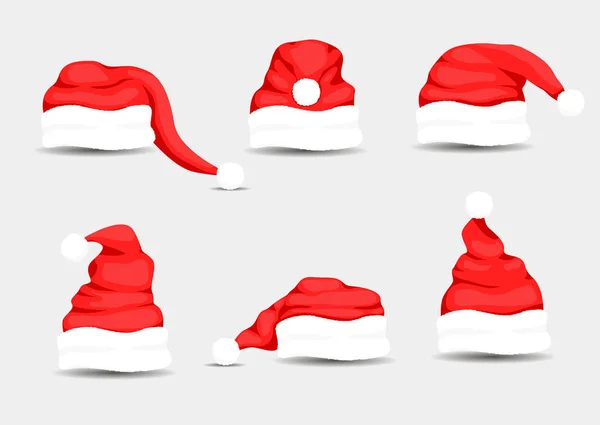 Santa Claus hats, vector illustration — Stock Vector