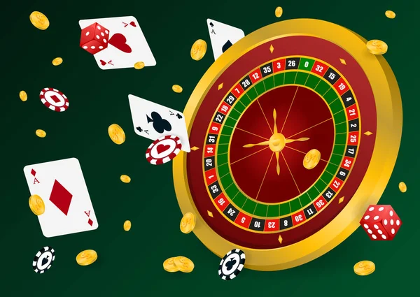 Ruleta de Casino con fichas — Archivo Imágenes Vectoriales