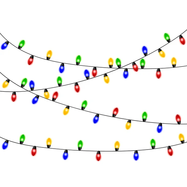 Luces de Navidad. Guirnalda de Navidad colorida . — Archivo Imágenes Vectoriales