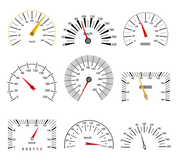 Balanças de velocímetro e tacômetro . —  Vetores de Stock