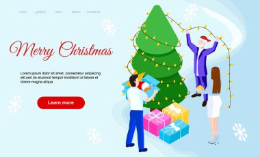 Mutlu insanlar Noel ağacı süsler