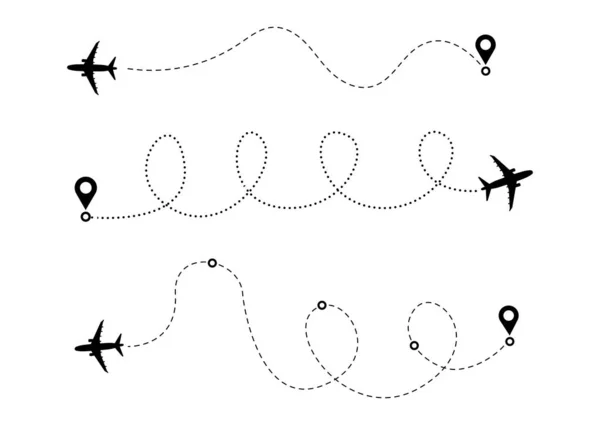 Εικονίδιο διανύσματος διαδρομής γραμμής αεροπλάνου. — Διανυσματικό Αρχείο