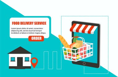 Evde market teslimatı ve akıllı telefon uygulaması.: