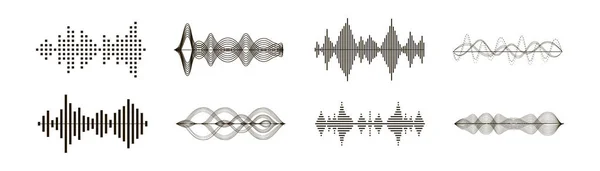 Czarne fale dźwiękowe — Wektor stockowy