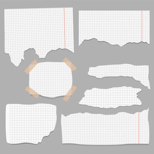 Conjunto de trozos de papel diferentes formas . — Vector de stock
