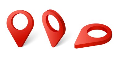 Harita işaretleyici 3d vektör çizimi