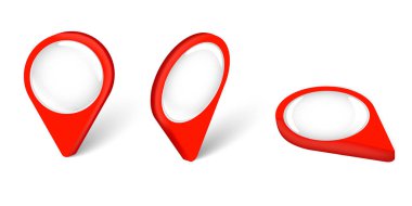 Harita işaretleyici 3d vektör çizimi