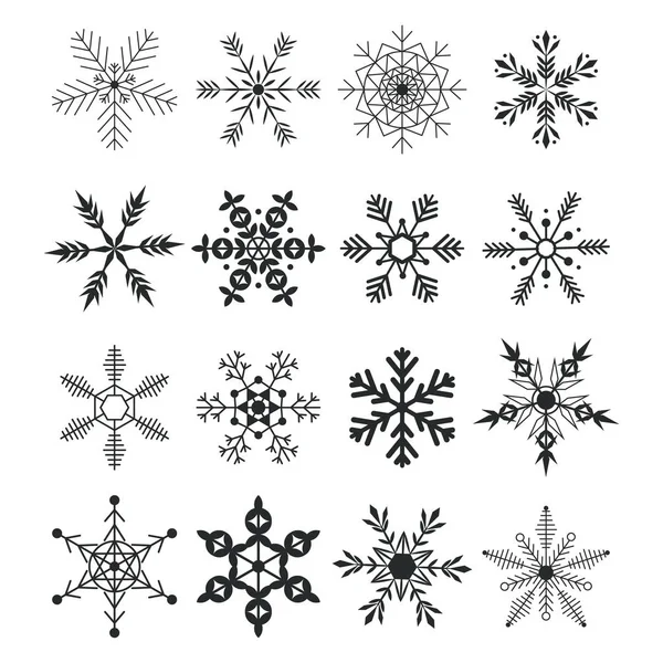 Coleção flocos de neve ilustração vetorial —  Vetores de Stock
