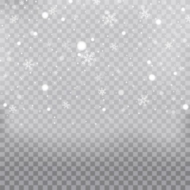 Düşen Noel kar vektörü izole 