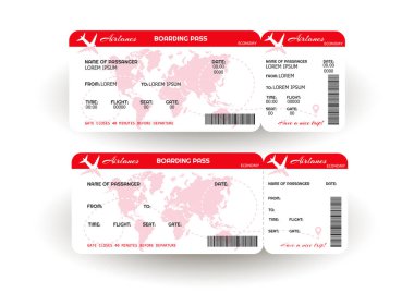 Uçak bileti. Bilet şablonu. 