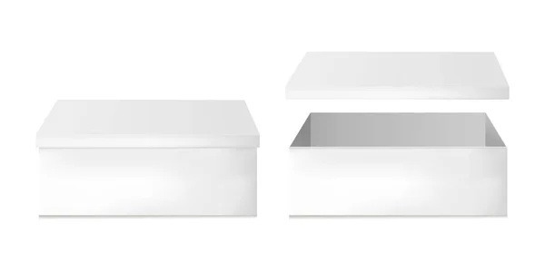 Dos cajas de embalaje en blanco — Archivo Imágenes Vectoriales