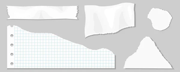 Papierresten. Vector gescheurd papier — Stockvector