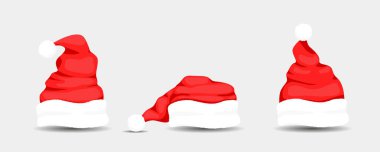 Noel Baba şapkaları, vektör illüstrasyon
