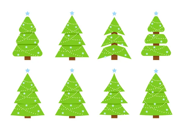 Coleção de inverno de árvores de Natal . —  Vetores de Stock